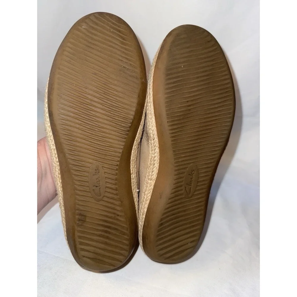 Clarks Collection Woven Leather Espadrilles Slip On‎ Nude Size 9